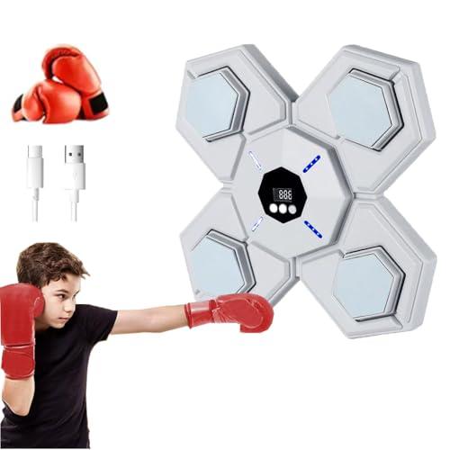 Macchina da Boxe Musicale, Music Boxing Machine Adulti con Luce a LED, Bluetooth Elettronica Boxe Macchina da Parete con Guanti per Exercise, per Adulti e Bambini