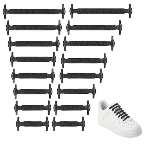 Vandomrise Lacci Scarpe Elastici, Impermeabile Lacci in Silicone, No Tie Lacci per bambini e adulti, Senza Nodo Stringhe Elastiche Lacci, per Piatti Scarpe Sneakerboots e Scarpe Casual, Nero