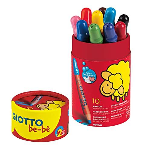 GIOTTO BEBE' - Barattolo Da 10 Matitoni, 7 mm, Colori Vivaci