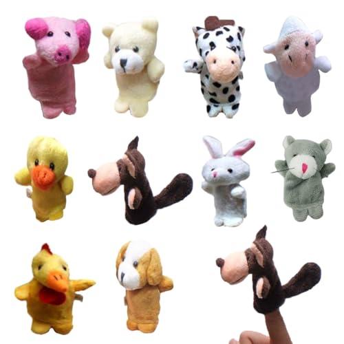 JEYORZY 10 Pezzi Marionette da Mano,Animali Pupazzetti Dita Set,Burattini a Dito,Giocattoli Educativi per Bambini,per Compleanno Party e Regali per Bambini e Bambine