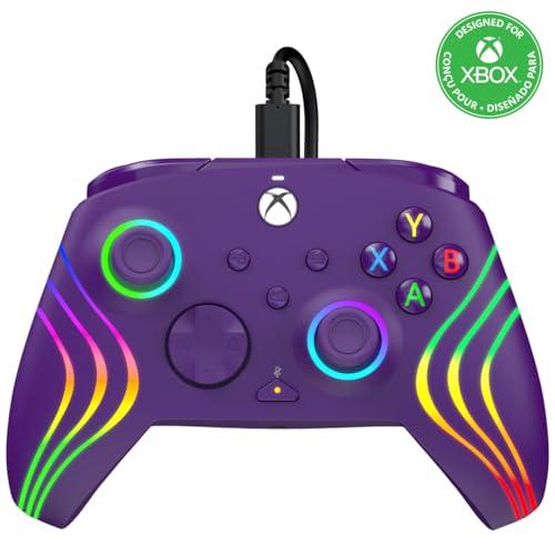 PDP Xbox Controller con cavo Afterglow Wave Viola, Cablata, Viola