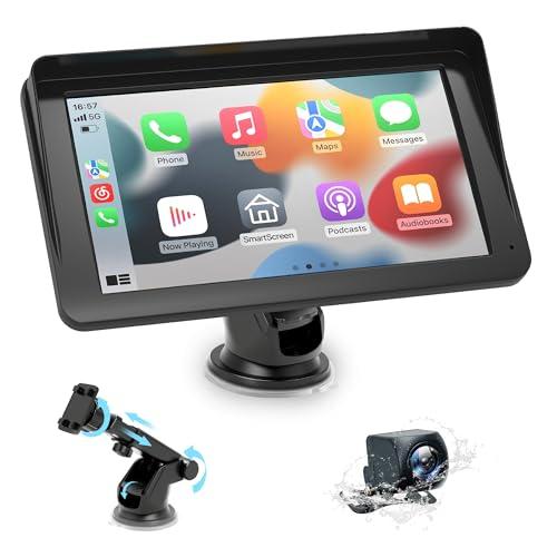 Schermo Per Auto, Carplay Wireless Andriod Auto, Touchscreen da 7 Pollici con Retrocamera Auto, Radio Portatile con Assistente Vocale e Chiamate, Autoradio senza fili Compatibile con Tutti i Veicoli