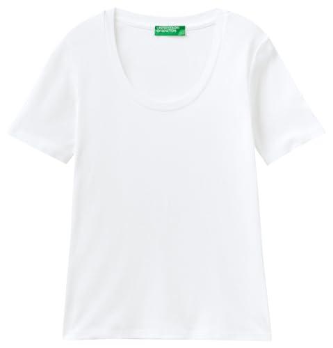 United Colors of Benetton T-Shirt 3GA2D1066, Bianco Ottico 101, XS Donna