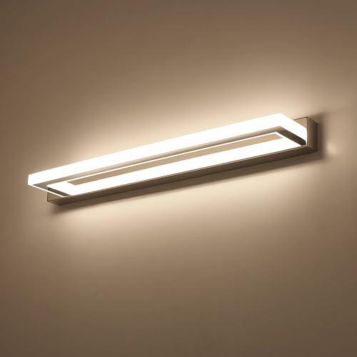 ECOBRT LED Lampada a specchio Cromo Lampada da bagno 42cm Lunga 9W Lampada a specchio Bagno 4000K Lampada a parete Ban 220V