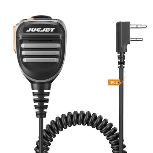 JUCJET Microfono per altoparlante da spalla per walkie talkie con jack da 3,5 mm per cuffie BF-888s UV-5R UV-82 UV-S9 BF-F8HP UV-10R UV-11R BF-H6 GT-3 GM-15PRO(1 pezzi)