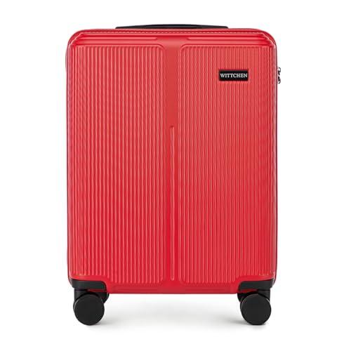 WITTCHEN Stripes Line Valigia da cabina 55 × 39 × 20 cm (M) | (36 L), ABS rigido, 4 ruote 360° e lucchetto combinazione | Trolley bagaglio a mano formato, Ryanair/ITA Airways - Colore: Rosso
