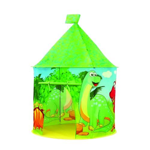 Sport1 Tenda Dinosauri casetta da giardino per bambini. Casetta per bambini da giardino/interno. Casa per bambini con struttura in plastica tubolare dim. Ø 105x125cm. Facile montaggio. Verde.