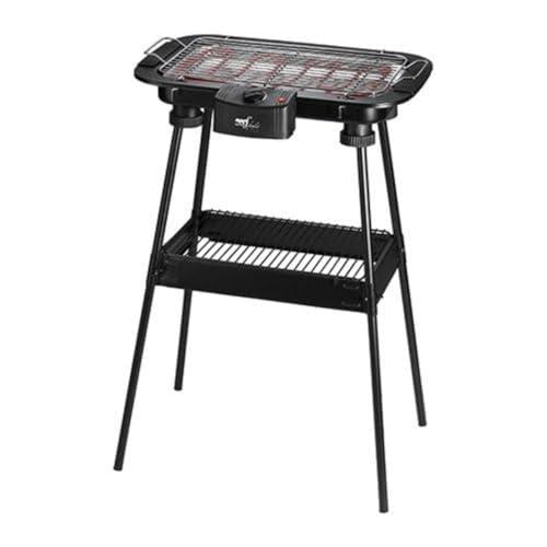 Melchioni Family | Barbeque Elettrico con Piedistallo BBQ2, 2000W, Griglia Completamente Smonatabile con Vaschetta, Termostato Integrato, 83.5 x 38 x22 cm