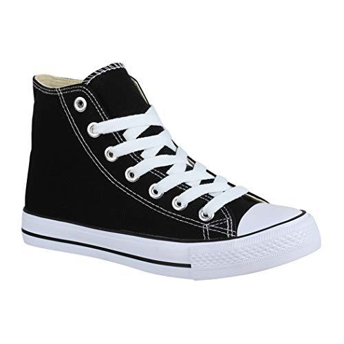 Elara Sneaker Unisex Sport High Top Scarpe da Ginnastica Chunkyrayan Nero 85-109-A-Schwarz-39