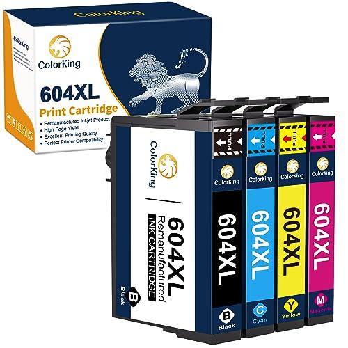 ColorKing 604XL Cartucce compatibili con cartucce epson 604 per cartucce epson xp 2200 per Epson Expression Home XP-2205 XP-3200 XP-4205 Workforce WF-2930 WF-2910 (1 Nero 1 Ciano 1 Giallo 1 Magenta)