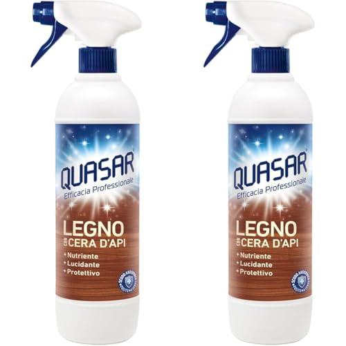 Quasar - Legno con Cera d'Api - Nutriente, Lucidante e Protettivo - 680 ml (Confezione da 2)