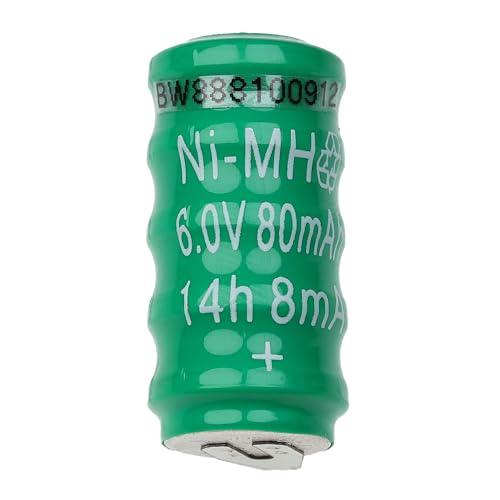 vhbw NiMH Batteria a bottone di ricambio 2 pin tipo V80H 80mAh 6V compatibile con batterie compatibile con modellismo, luci solari ecc.