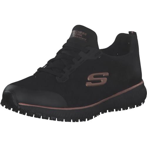 Skechers Squad Sr, Scarpe da ginnastica Donna, Black Flat Knit Rose Gold Trim, 42 EU