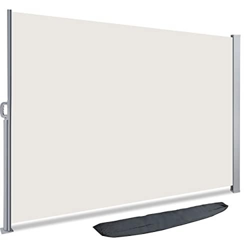 VOUNOT Tenda Paravento Laterale, per Balcone, Esterno e Terrazzo, Riavvolgibile, Antivento, Protezione Privacy, Protezione Solare, 140 x 300 cm, Beige