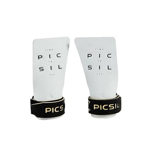PICSIL - Paracalli Condor, Grips Professionali per Protezione delle Mani, Uso con Magnesio, Manopole per Cross Training, Calistenics, Fitness e Ginnastica (Bianco, G+)