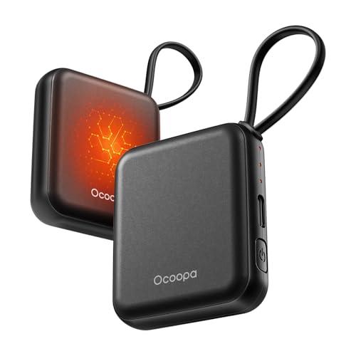 OCOOPA Scaldamani Elettrico 2 Pezzi, Portatile Scalda Mani USB Ricaricabile 4000mAh, 3 Livelli fino a 52°C, Utile Regalo di Natale, Ideale per Sci Invernale, Viaggi e Attività all’Aria Aperta,UT5 Nano