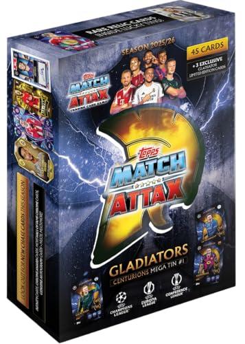 Topps UCC Match Attax 2025/26 - Mega Lattina - Centurions - contiene 45 carte Match Attax Plus 3 carte esclusive Gladiators LE.