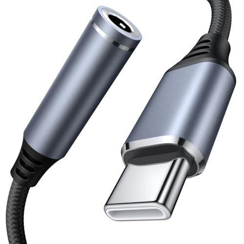 Tobfit Adattatore USB C Jack 3,5mm, Adattatore USB C a Jack per cuffie 3.5mm, USB Tipo C a Cavo Dongle Audio Aux per iPhone 16/15 Pro Max Plus, iPad Pro Air, Galaxy S24 Ultra S23 S21 S20 (1Grigio)