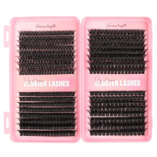 Silkiwinki Extension Ciglia Ciuffetti, Libro da 544PCS Ciglia Finte a Ciuffi Ricci D, 10-16MM per Volume Intenso e Personalizzato (60D+100D+120D+150D)