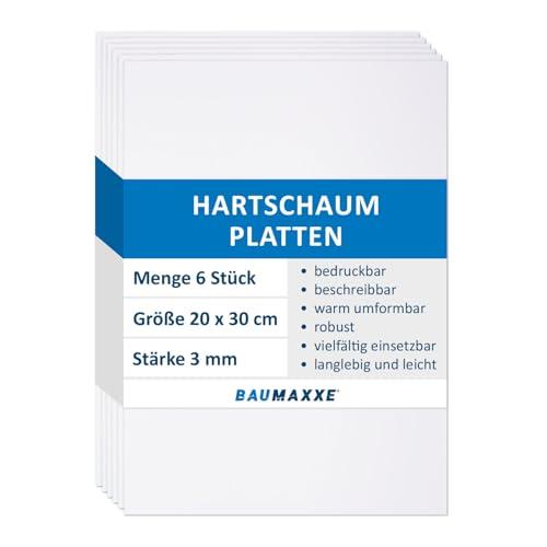 Confezione da 6 lastre in PVC espanso rigido bianco I 30 x 20 cm I 3 mm I con pellicola protettiva su un lato I ritaglio in plastica I per uso interno ed esterno I az153