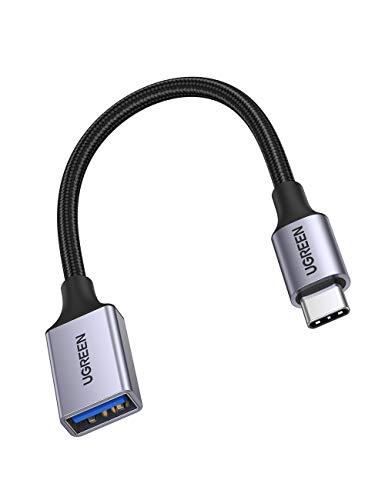 UGREEN Cavo OTG Type C a USB 3.0 Adattatore Tipo C Maschio a Femmina 5 Gbps Nylon Intrecciato Compatibile con iPhone 17 PRO Max Air iPad MacBook 2024 Galaxy S24 Huawei Xiaomi