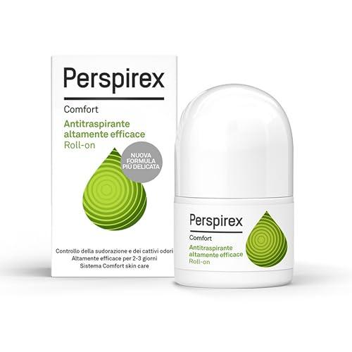 Perspirex Comfort Roll-on - Deodorante Antitraspirante Ascelle, Protezione Efficace Contro Sudori e Odori, Formula Senza Profumo, Adatto per Pelli Sensibili, Clinicamente Testato, Lunga Durata, 20ml