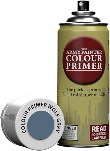 The Army Painter, Colour Primer Wolf Grey, 400 ml Vernice per Plastica Primer Grigio - Primer Modellismo per Miniature Fantasy, D&D e Warhammer