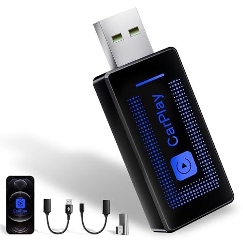 Adattatore CarPlay wireless aggiornato (2025) per telefono - Convertitore USB Plug & Play, riconnessione automatica, compatibile con auto dal 2016 in poi e iOS 10+