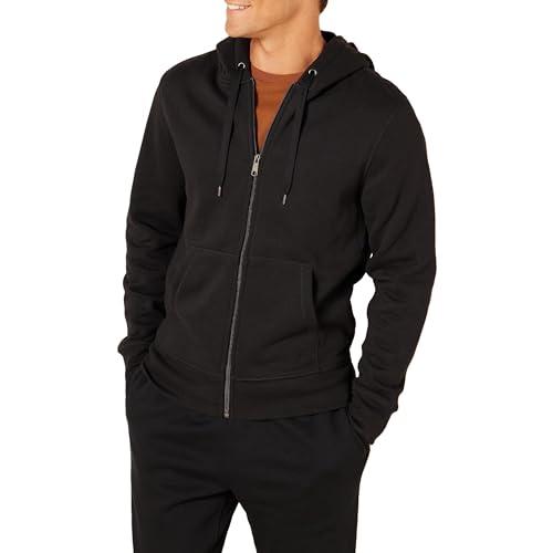 Amazon Essentials Felpa con Cappuccio e Cerniera Integrale in Pile (Disponibile nelle Taglie Big & Tall) Uomo, Nero, M