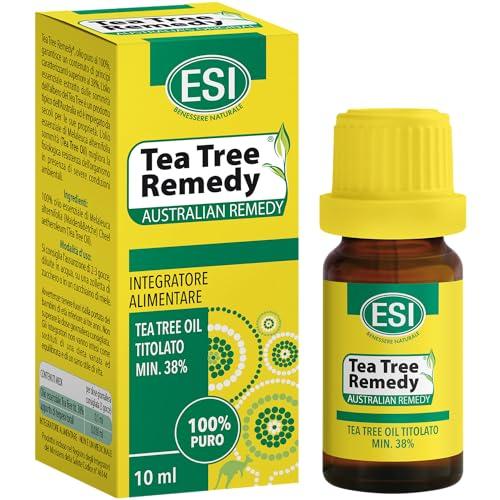 ESI - Tea Tree Remedy Oil, Olio Biologico, Integratore Alimentare, Migliora la Resistenza Fisiologica a Severe Condizioni Ambientali, Supporta le Prime Vie Respiratorie, Senza Glutine e Vegan, 10 ml
