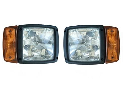 Generico Coppia Fanali Anteriori Destro Sinistro 5 Funzioni Freccia Per Trattori Escavatori 12V 24V Spina Cablaggio