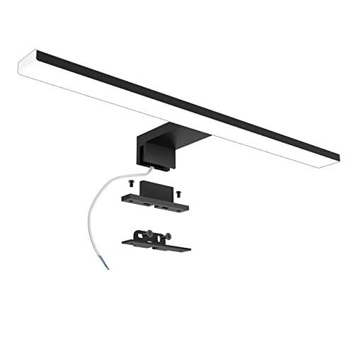 Azhien Lampada da Specchio a LED 10W 820LM, 40cm Lampada Specchio Bagno Bianco Neutro 4000K,3 in 1 230V Luce Specchio Bagno Led IP44 Impermeabile, Nero
