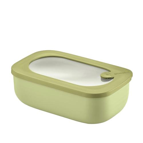 Guzzini - Kitchen Active Design, STORE&MORE BIO, Contenitore Ermetico Rettangolare per Frigo/Freezer/Microonde - Verde Avocado, 20 x12 x h7cm | 900 ml - 171001253