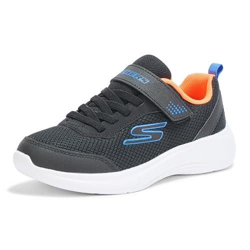 Skechers Selectors Reset Achieved, Scarpe da Ginnastica, Black Textile/Black Synthetic/Blue Trim, 32 EU