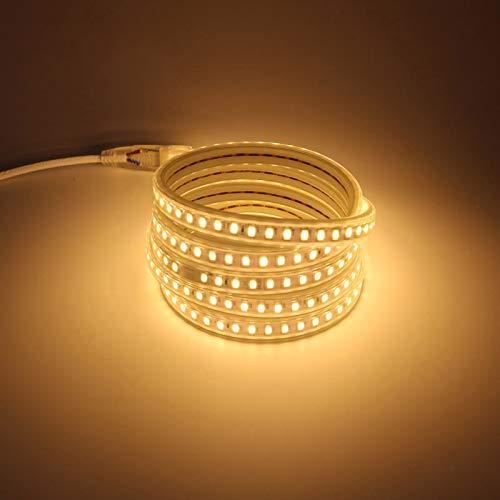 pcning Strisce LED 220 V 3 Metri IP67 Striscia impermeabile 5730 120 led/m Bianco Caldo 3000K Strip LED (bianco caldo, 3)