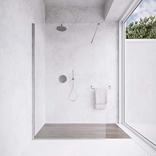 Box Doccia 140cm Walk-in Altezza 200cm Vetro Temperato Trasparente da 8mm con Trattamento Anticalcare mod. Lazaros