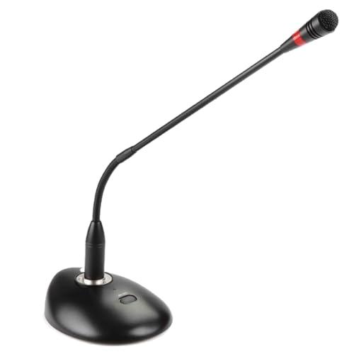 PROEL PA BMG2 - Microfono professionale da tavolo con base microfonica per chiese, conferenze, annunci con anello luminoso, interruttore on/off., Nero (PA BMG2)