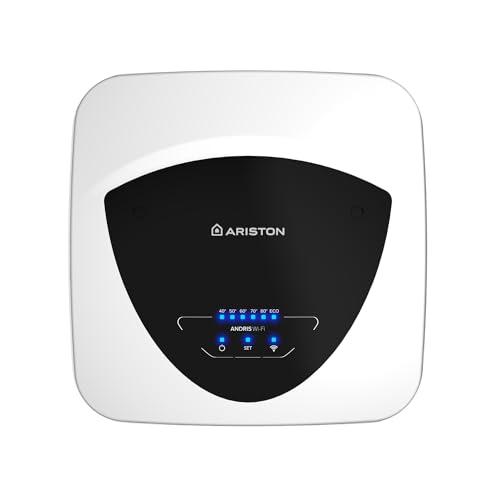 Ariston Andris Elite Wifi - Scaldabagno Elettrico 30 Litri U/5 EU Sopralavello 44,6x40x44,6 - Boiler Elettrico con ABS Risparmio Energetico e Sicurezza 1200W, Classe Energetica A Compatibile con Alexa