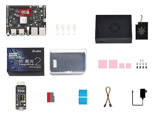 Waveshare VisionFive2 RISC-V Single Board Computer, StarFive JH7110 Processor with Integrated 3D GPU, base on Linux, with 8GB RAM, Dedicated Case Kit, Mini-Host
