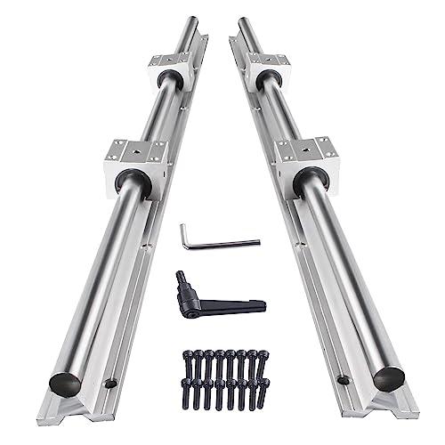 CNCMANS Guida Lineare SBR20-1500mm, Set di Guide per Cuscinetti Lineari con 2 Alberi di Guida da 1500mm e 4 Blocchi SBR20UU SBR20 Guide Lineari per Frese, Macchine CNC, Stampanti 3D