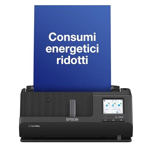 Epson ES-C380W Scanner per Documenti e Foto, Velocità Rapida di Scansione, Connessione Wireless, Facile da Usare e Ottimizzato per la Gestione dei Documenti, 600 dpi x 600 dpi