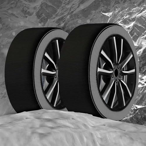 A2ZWORLD Catena da Neve Tessile per Pneumatici, Calze da Neve per Auto, Omologate EN 16662-1, Colore Nero, Misura (XL)