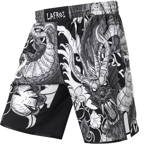 LAFROI Uomo Pantaloni da MMA, Boxe, Cross Training e Altri Sport da Combattimento-QJK06 Dragon Size MD