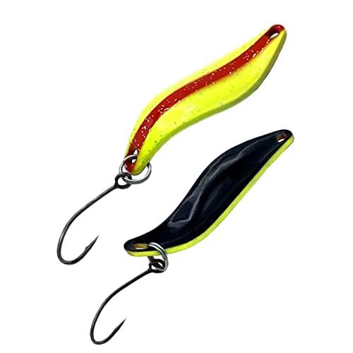 Sinderella trota Spoon - 5 g - Trout Fishing Spoon - Pesca UL (giallo, rosso - nero)