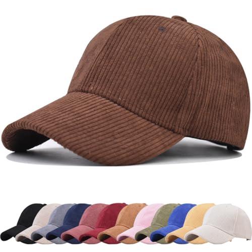 DURINM Cappellino da Baseball Classic Unisex Cappello da Sole in Velluto a Coste Regolabile con Visiera Curva Berretto per Sport Caldi Berretti Invernali da Baseball Donne