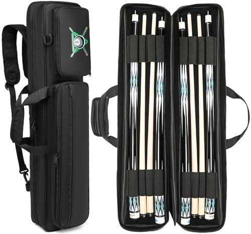FRETHIND 4 X 4 stecche da biliardo borsa impermeabile Pool Cue Case per 4 parti inferiori e 4 stecche morbida piscina stick per il trasporto