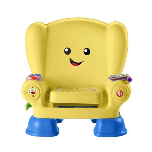Fisher-Price La Poltroncina di Cagnolino, Seggiolina Educativa per Imparare Suoni, Musica e Frasi, Giocattolo per Bambini di 12 + Mesi, giallo versione Italiana Imballaggio Sostenibile, HBB71