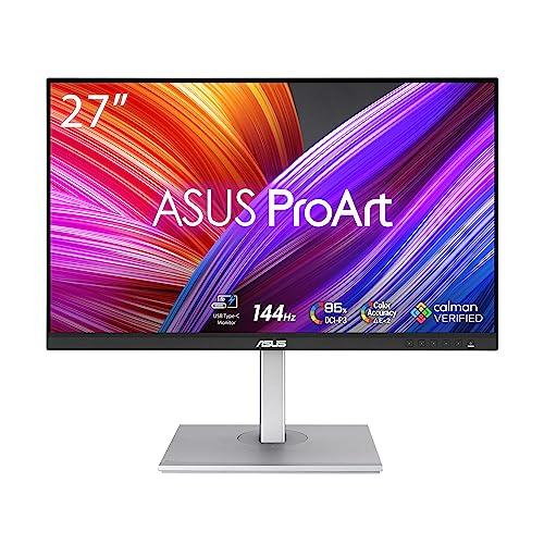 ASUS ProArt Display PA278CGV Monitor Professionale 27” pollici, IPS QHD (2560 x 1440), 144 Hz, 95% DCI-P3, ΔE minore di 2, Calman, USB-C PD 90 W, VESA DisplayHDR 400, FreeSync Premium, Grigio