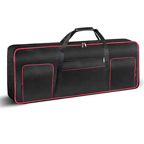Ruibo Custodia per tastiera a 61 tasti, portatile, resistente, impermeabile, tessuto Oxford 600D, con custodia imbottita in cotone da 10 mm, 101,6 x 40,6 x 15,2 cm, nero, moderno
