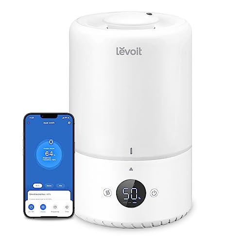 LEVOIT Umidificatore Ambiente Smart Top-Fill Dual 200S, 3L, Umidificatore Ultrasuoni a Nebbia Fredda per Bambini/Piante Dura da 25H, ≤28dB Silenzioso Auto Modo con Oli Essenziali, Timer